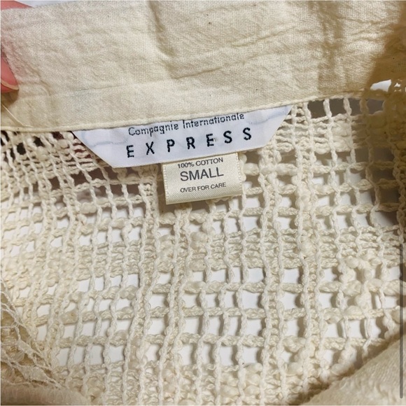 Vintage Lace Crochet Patchwork Button up - Picture 5 of 7